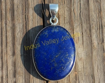 Natural Lapis Lazuli Pendant 925 Sterling Silver Handmade Statement Pendants Christmas Valentines Day Gift Jewelry For Men And Women