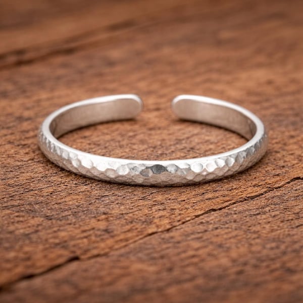 Toe Ring 925 Sterling Silver Handmade Hammered Adjustable Toe Rings Jewelry Gift for Her