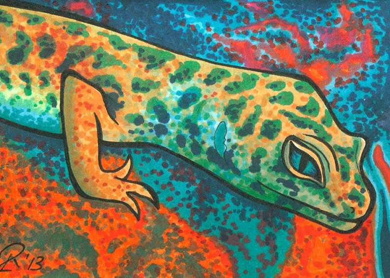 ACEO, Leopard Gecko 10 image 1