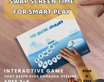 Jogo de tabuleiro imprimível Arctic Kids Movement | Atividade criativa de motricidade ampla para crianças de 3 a 6 anos | Jogo terapêutico sem telas para pré-escola