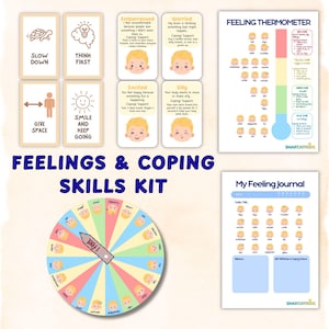 Paquete completo de kit de apoyo al comportamiento emocional / Tarjetas didácticas sobre emociones, ruedas de emociones. Currículo preescolar para el hogar, la escuela, terapia y asesoramiento.