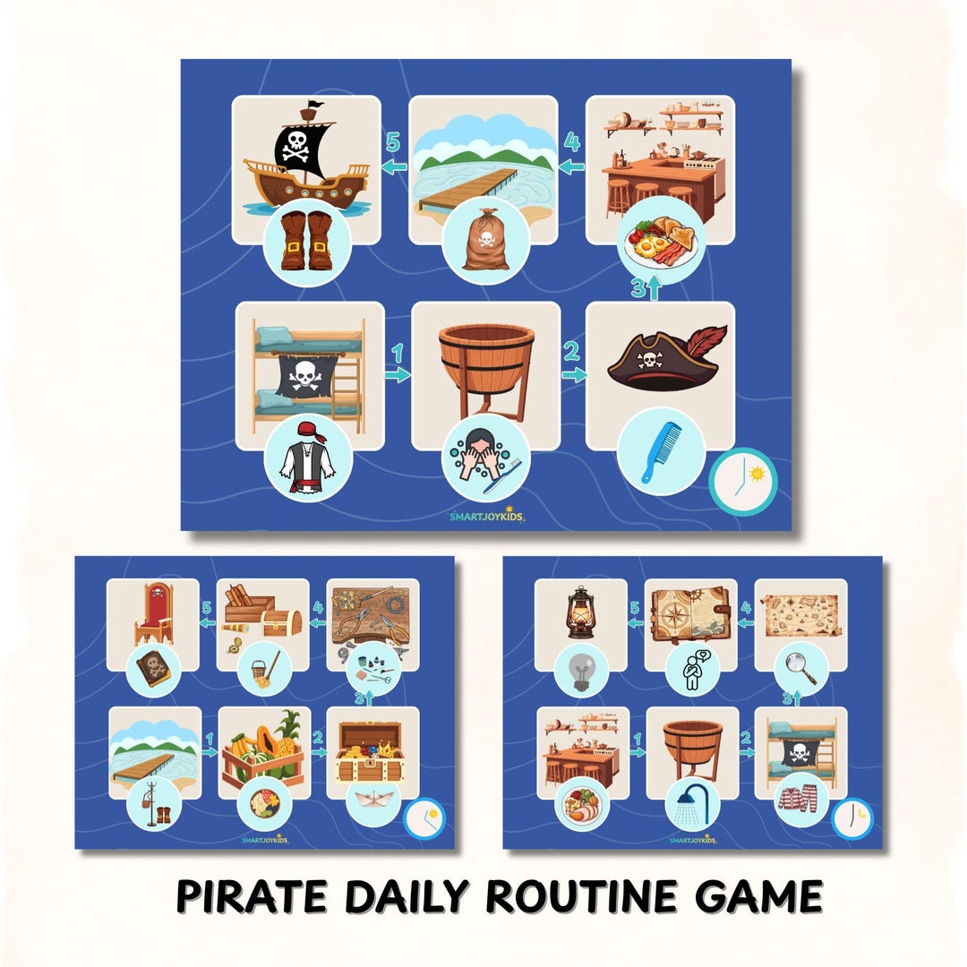 Pirate Daily Routine Board Game | Preschool Morning, After School ...