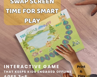 Jogo de tabuleiro imprimível para atividades motoras infantis | Atividade criativa de coordenação motora ampla para crianças de 3 a 6 anos | Jogo de aprendizagem socioemocional para pré-escola - Ferramenta terapêutica para sala de aula sem telas