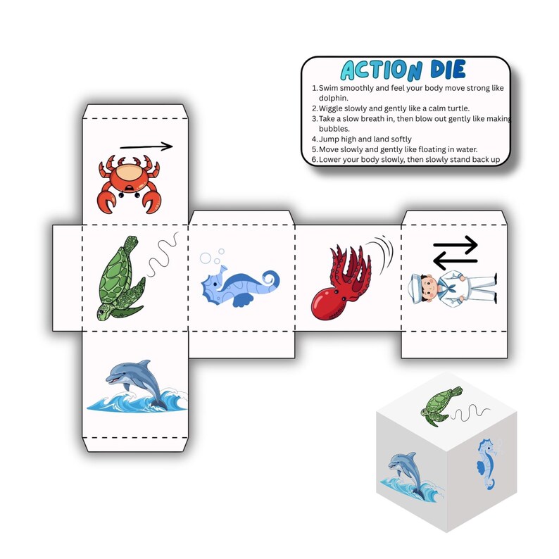 Screen-free educational printable for toddlers featuring ocean adventure gameplay