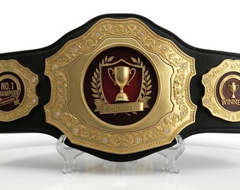 Custom Championship Belt – Gold Trophy Winner Award, Die Cast Heavy Adult Awards