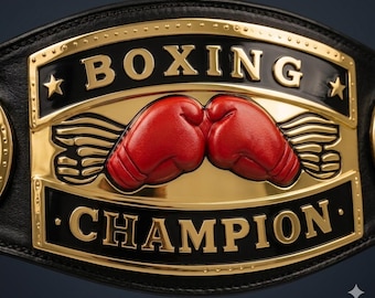 Cinturón de campeonato de boxeo personalizado – Trofeo profesional personalizado, cuero genuino