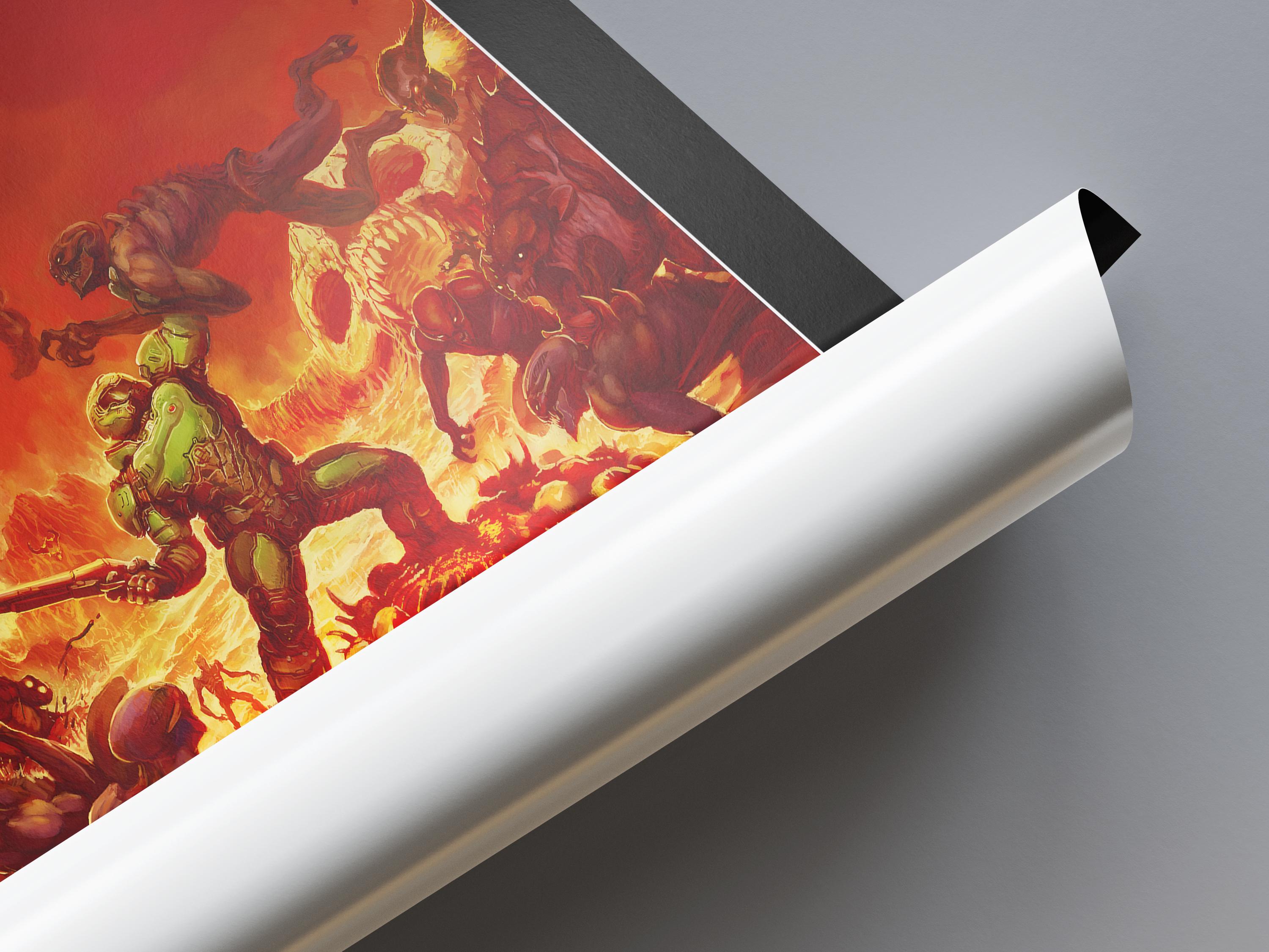 Doom Poster | Gaming Artworks | High Quality Matte Print | Free USA ...