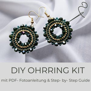 DIY Ohrring Kit mit PDF + Material inklusive, kreiere deine Miyuki Ohrringe selbst mit einem step-by-step Guide, Beginner Set