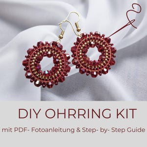 DIY Earring Kit | DIY Beaded Earrings, Miyuki and Toho Beads, DIY Set, Earring Kit, Beginner Kit, Make Your Own Boho Earrings, Burgundy Gold