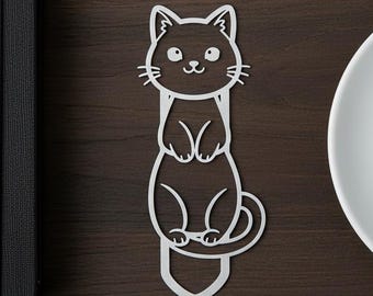 Cat Bookmark Metal , Dainty Laser Cut Cat Page Marker , Book Lover Gift for Her , Valentines Gift , Cat Mom Birthday Gift