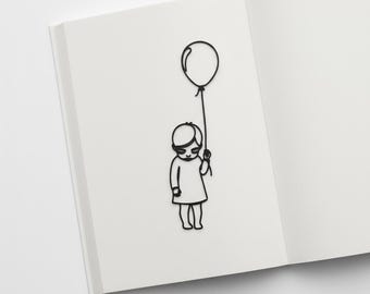 Girl With Balloon Metal Bookmark | Bookish Gift for Avid Reader| Unique Reading Gift for Art Lovers