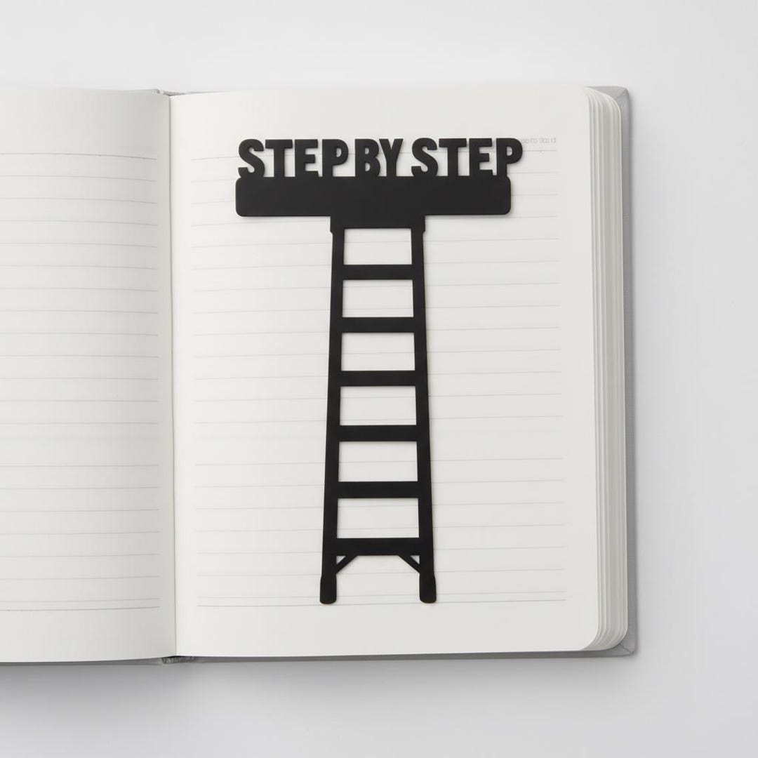 Black Metal Bookmark - 'step by Step' Ladder | Motivational Gift ...