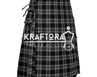 Schwarzer schottischer Schottenkaro Kilt Kilt, Kilt für Casual & formelle Kleidung