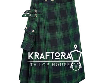 Herren Schottischer Schottenkaro Kilt Kilt, Traditioneller Kilt für Casual & formelle Kleidung