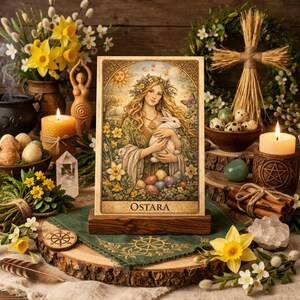 Ostara Altar Card Printable – Spring Equinox Decor, Pagan Altar Art, Easter Witch Decor, Book of Shadows Page, Instant Download