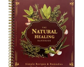 Herbal Remedies Recipe Book, natural healing guide, spiral notebook, home apothecary
