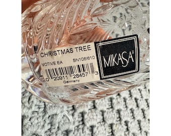 Mikasa Weihnachtsbaum Kristall Votiv Kerzenhalter Deutschland SN106/610 Klar 10cm