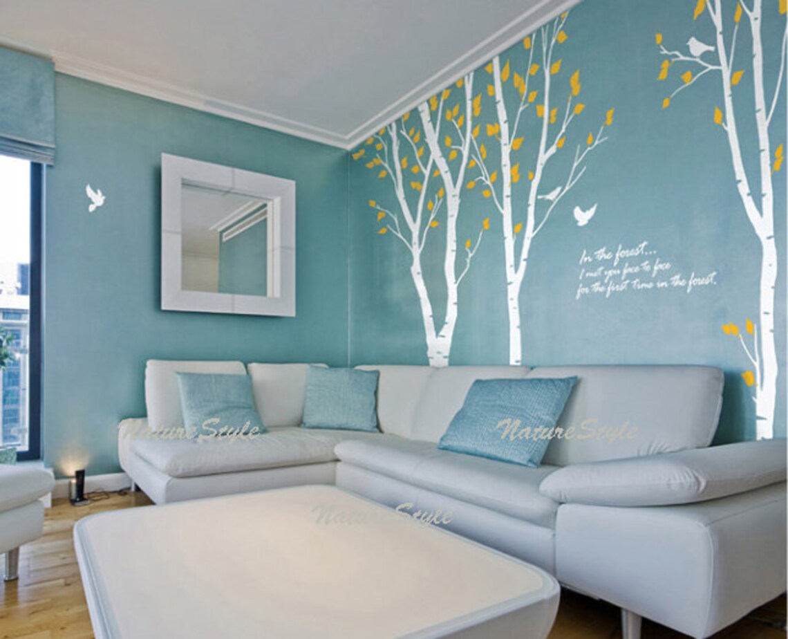 Birch Trees Wall Decal Nursery Wall Decals Baby Wall Decal Etsy