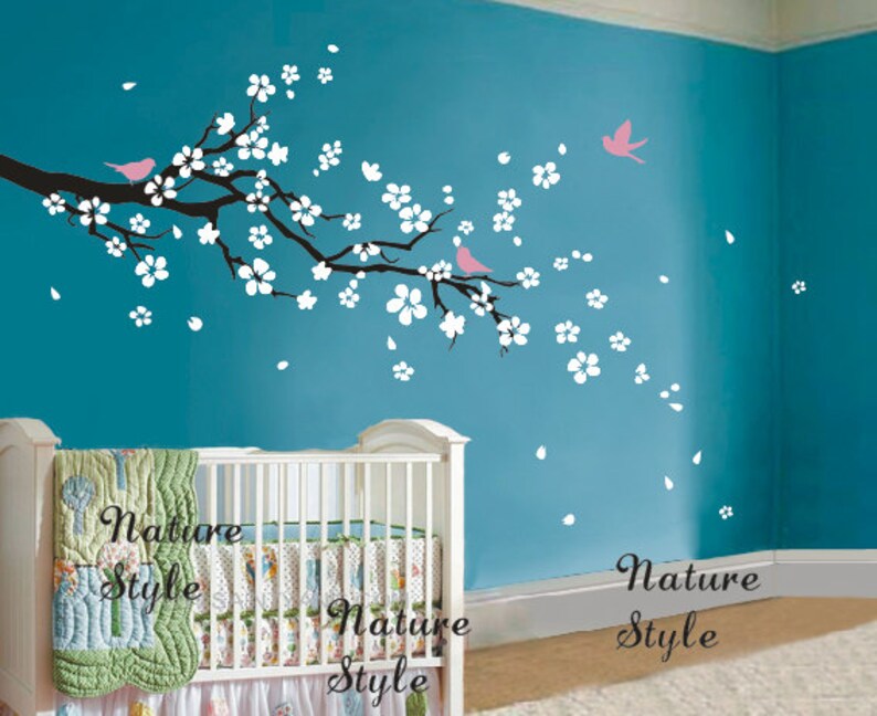 FREE SHIPPING Cherry Blossom Wall Decals Flower Vinyl Wall Etsy