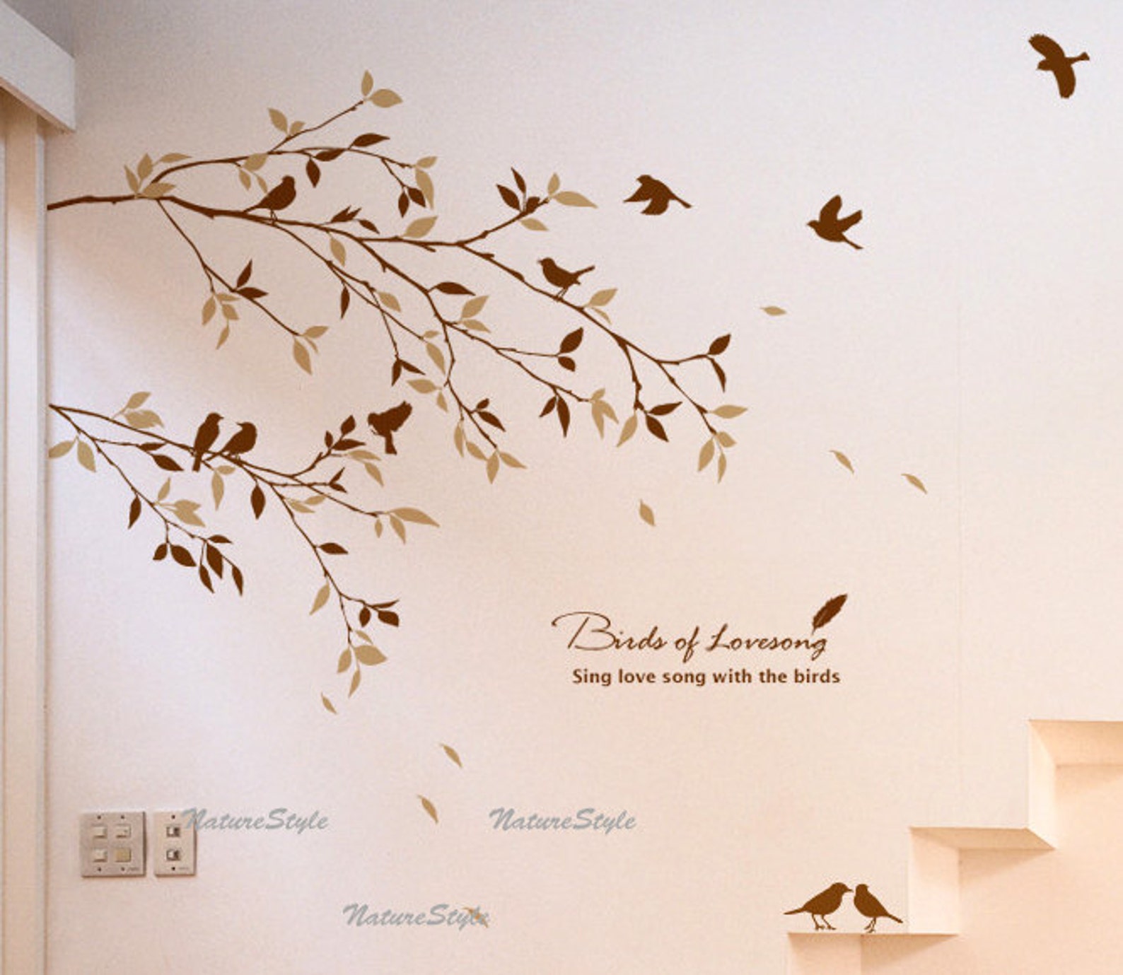 Wall Decal Branches Wall Decal Birds Wall Decal Bedroom Wall Etsy