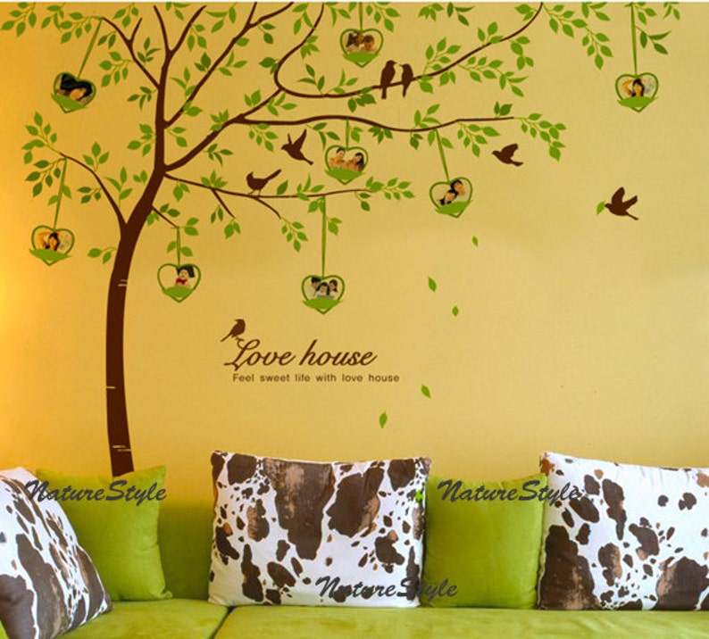 Tree With Flying Birds and Photo Framesnursery Wall Decal Etsy