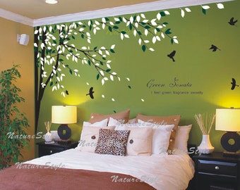 FREE SHIPPING - Vinyl Wall Decal wall Sticker nursery tree decal branch decal living room wall decor birthday gift - Branch with Flying Bird