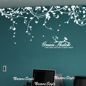 Abstract Flowers with Butterflies-Vinyl Wall Decal,Sticker,Nature Design