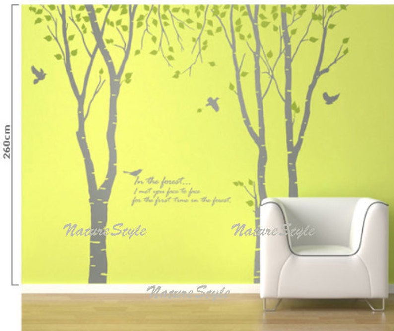 Birch Trees Wall Decal Nursery Wall Decals Baby Wall Decal Etsy