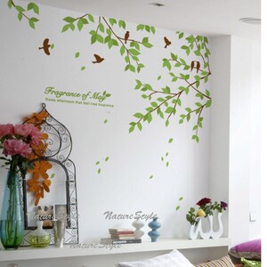 Branch with Flying Birds -Vinyl Wall Decal,Sticker,Nature Design