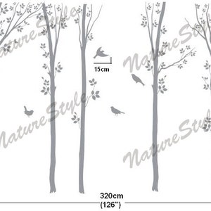 tree wall decals birds nature forest Vinyl wall decals wall decal baby boy girl nursery wall sticker birds-5 Tree with Flying Birds image 4