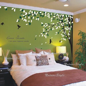 FREE SHIPPING branch wall decal vinyl wall decal sticker wall decal nursery wall decal baby wall decal children Branch with Flying Birds image 1