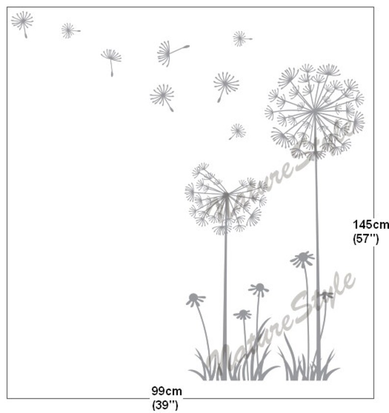 FREE SHIPPING Dandelions Wall Decal Nursery Flower Vinyl Etsy