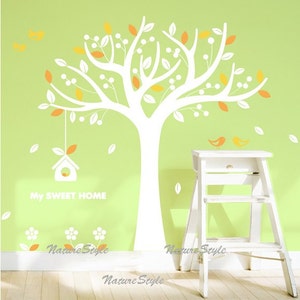 Tree with Flying Birds Vinyl Wall Decal,Sticker,Nature Design image 2