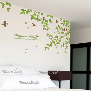 Branch with Flying Birds Vinyl Wall Decal,Sticker,Nature Design image 3