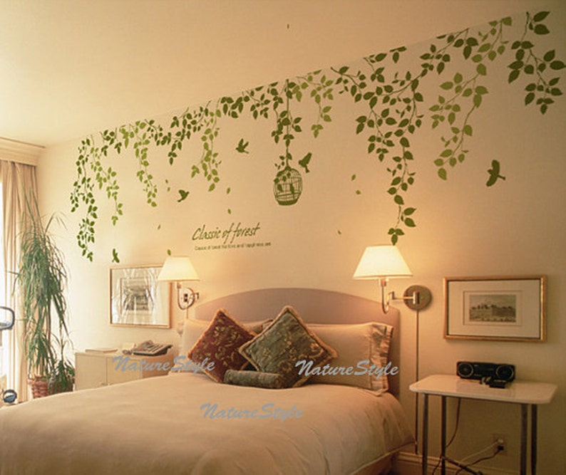 Beautiful branches with flying birds wall decal
