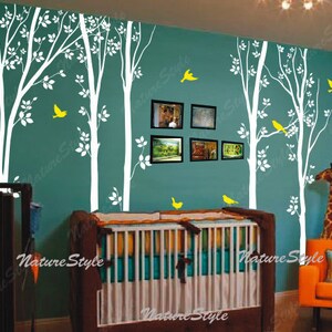 tree wall decals birds nature forest Vinyl wall decals wall decal baby boy girl nursery wall sticker birds-5 Tree with Flying Birds image 2