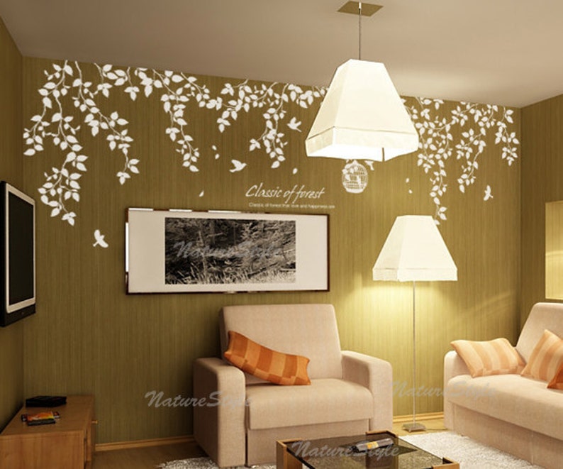 Vine Wall Decal Sticker Decal Nursery Decal Birds Decal Baby Etsy
