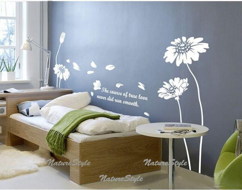 Flower Wall Decals Nursery Vinyl Wall Decals Flowers Wall Etsy