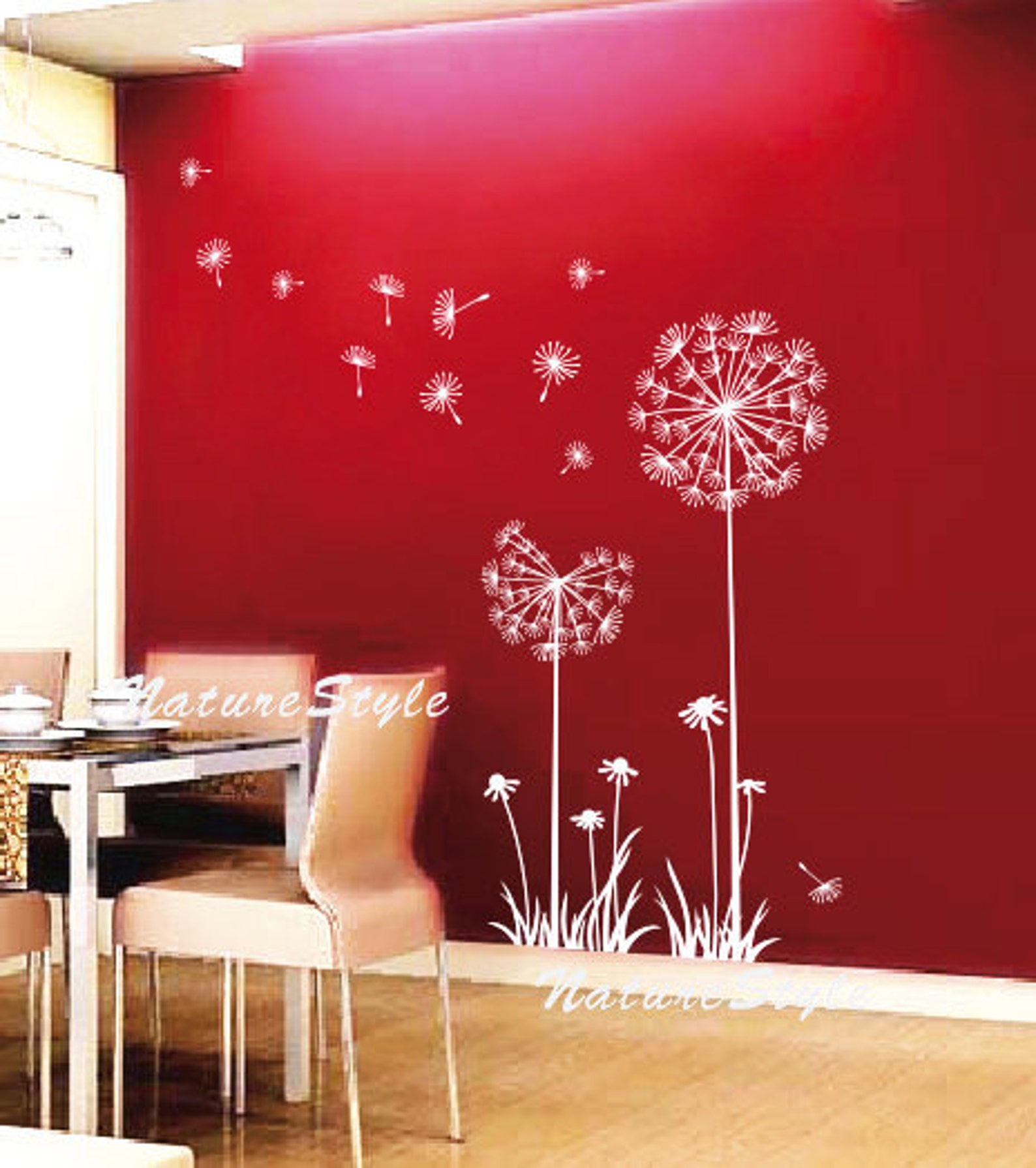 FREE SHIPPING Dandelions Wall Decal Nursery Flower Vinyl Etsy
