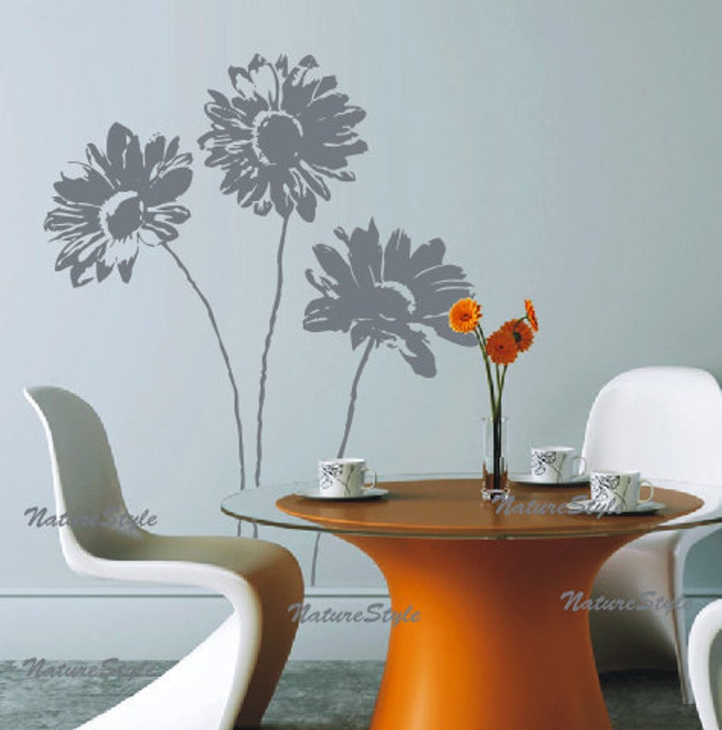 Kids Nursery Vinyl Wall Decal Floral Wall Decals Flower Vinyl Etsy