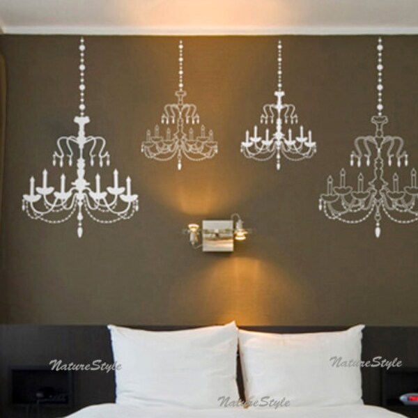 Chandelier wall decal wedding wall decal party wall decal bedroom wall sticker office decal children - Chandelier