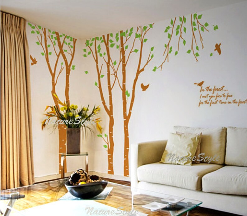 Birch Trees Wall Decal Nursery Wall Decals Baby Wall Decal Etsy