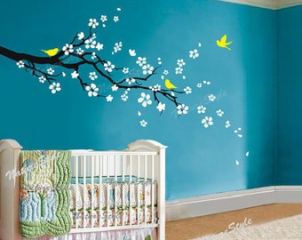 KOSTENLOSE Versand - Wand Aufkleber Blume Vögel Wand Aufkleber Kinderzimmer Fototapete Kinder Geschenk Wand Kunst Ast - kirschblütenzweig innerhalb von Vogel