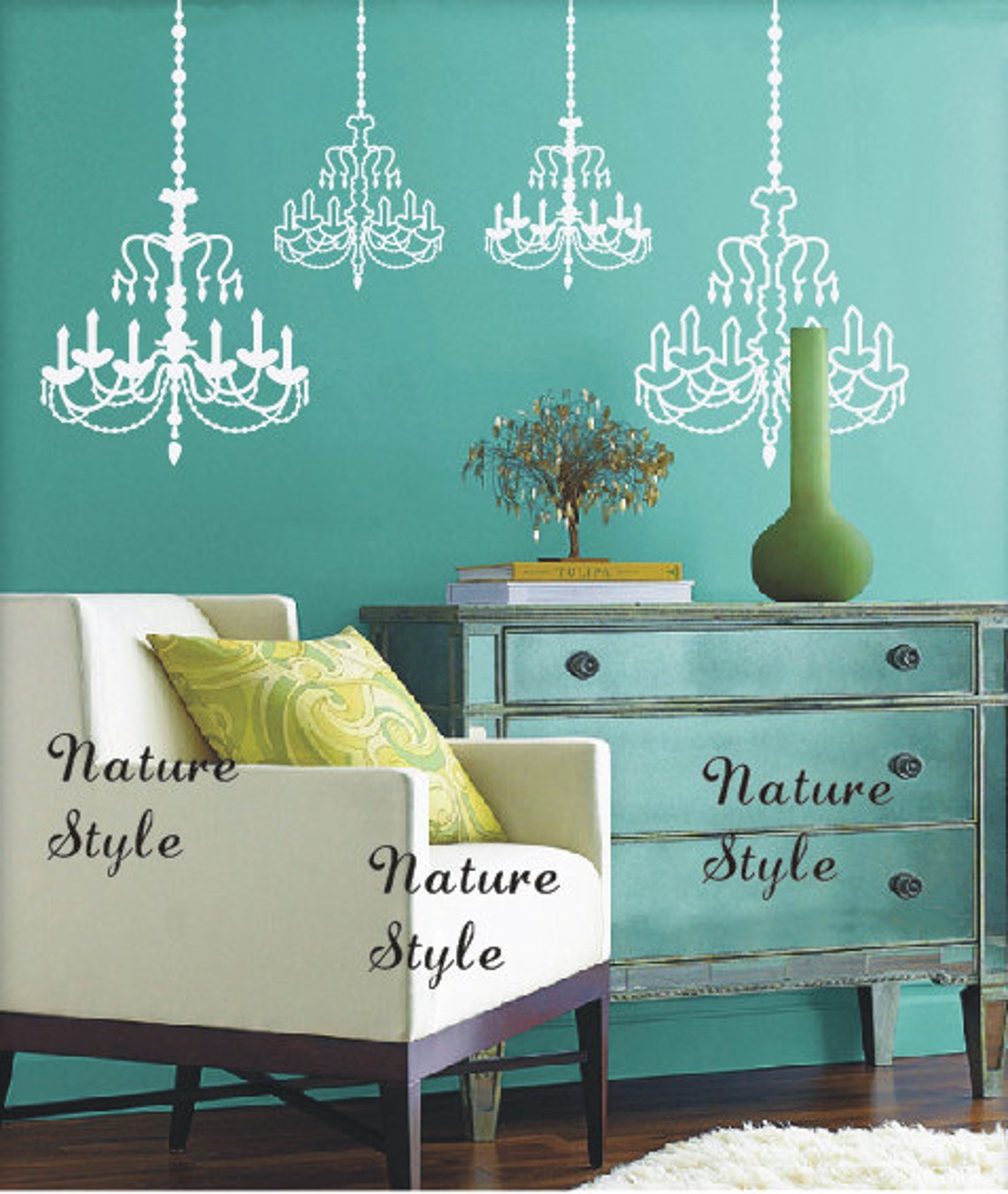 Chandelier vinyl Wall Decalstickernature Design Baby Room Etsy