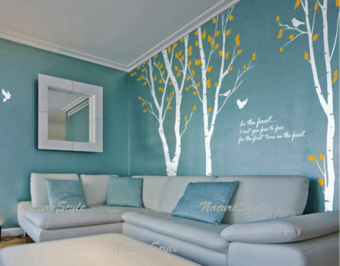 Vinyl Wall Decal Birch Trees Wall Decal Quote Decal Nursery Etsy