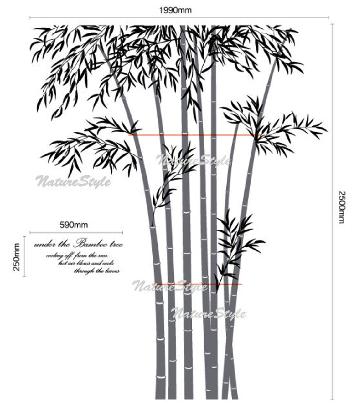 Beautiful Bamboo Grove vinyl Wall Decalstickernature Design Etsy