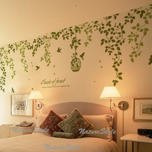 Vine Wall Decal Sticker Decal Nursery Decal Birds Decal Baby Etsy