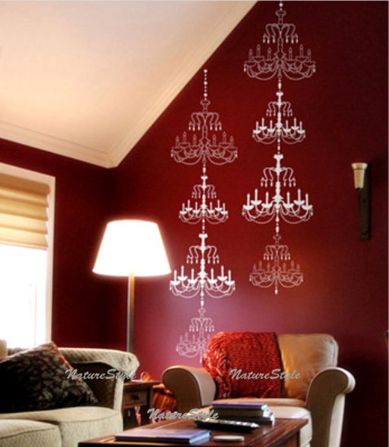 Chandelier vinyl Wall Decalstickernature Design Etsy