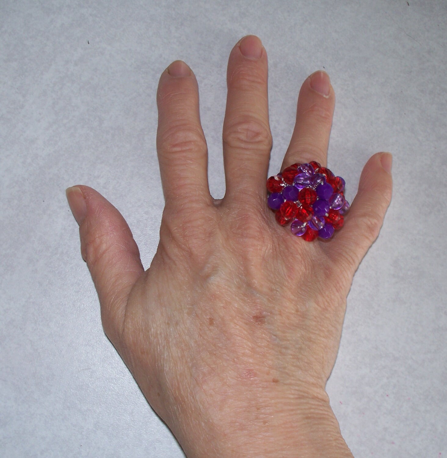 Gold Thread Crochet Cocktail Ring