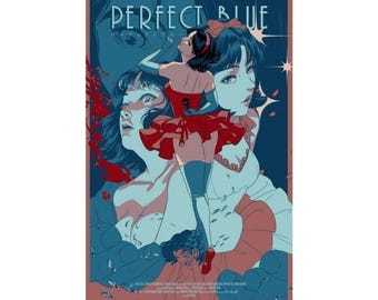 Perfect Blue Anime Poster, Psychological Thriller Wall Art, Retro Anime Aesthetic Print, Japanese Film Decor, Dark Otaku Room Gift
